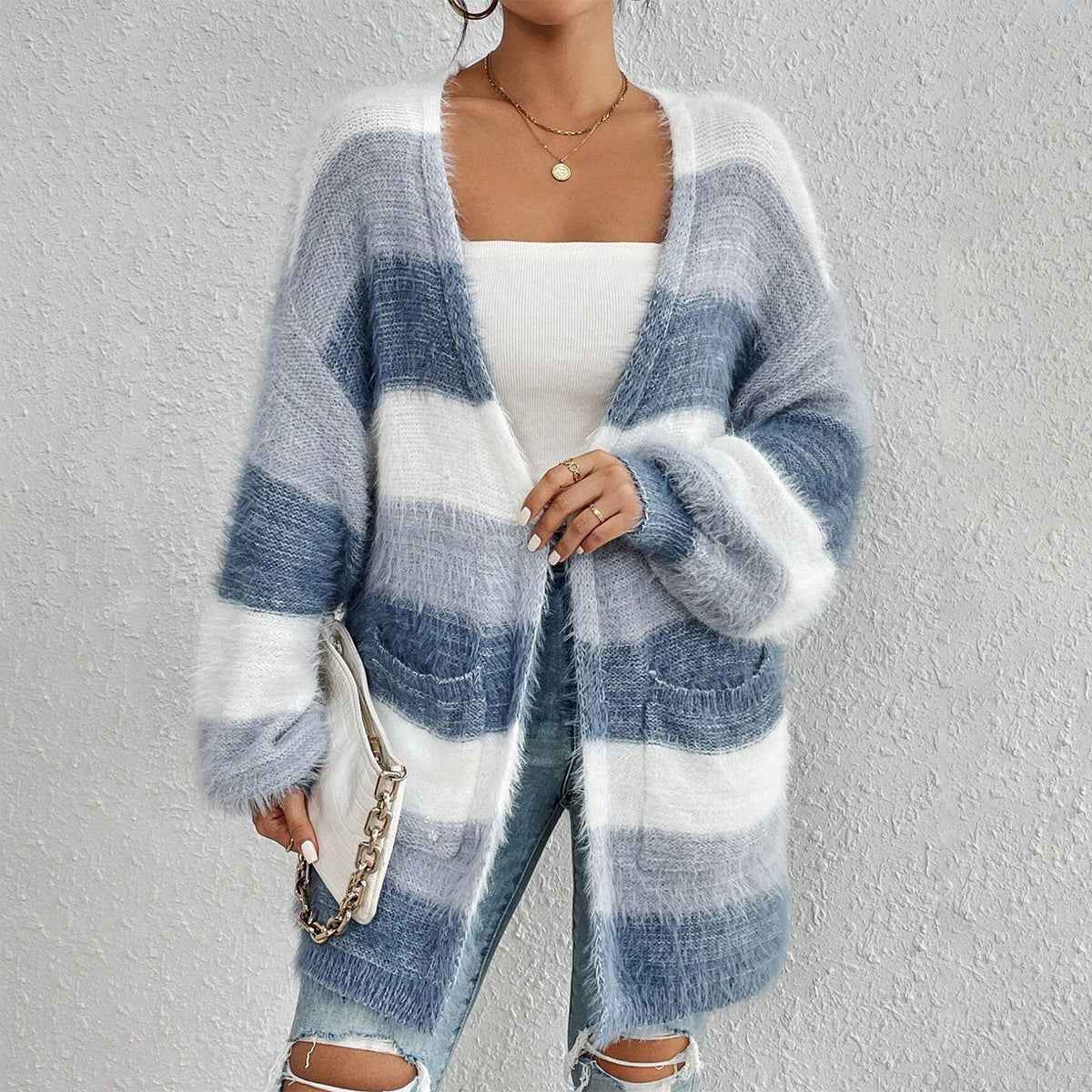 JULIETA™ Ultra-Soft Offener Frontcardigan mit Langarm und Flauschigem Stoff