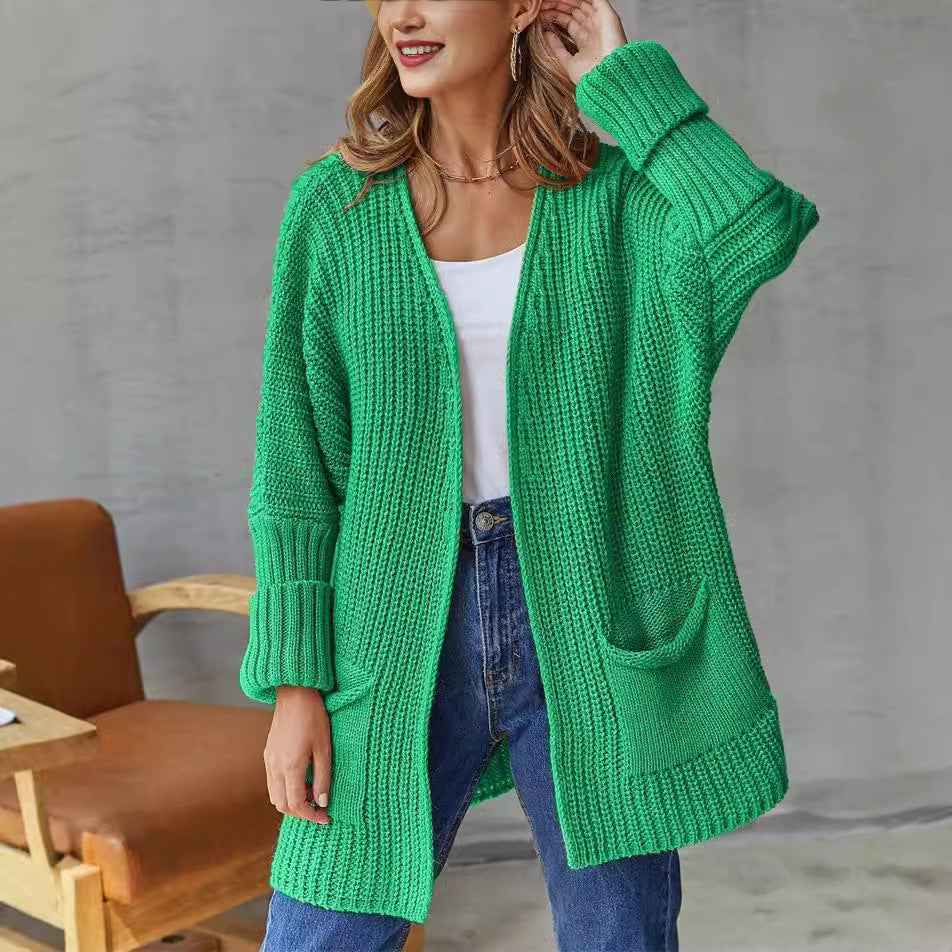 Damen gestrickter Cardigan im Vintage-Stil – Casual-Langarm