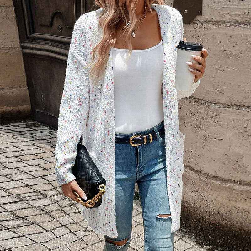MAYVEN™ Gemütlicher, legerer Langarm-Cardigan mit offener Front
