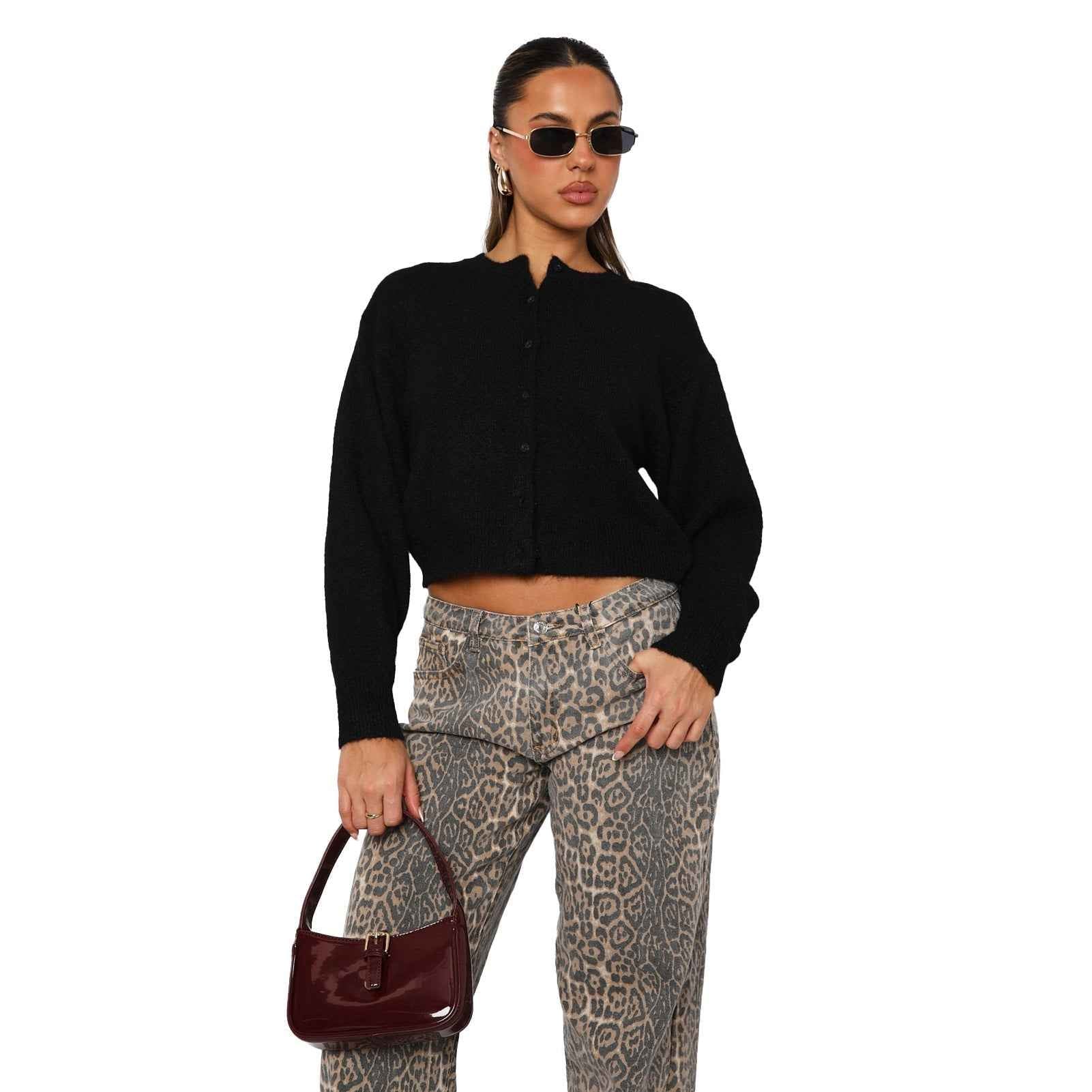 SHASA™ Lässiger, kurzgeschnittener Langarm-Cardigan – Müheloser Alltagsstil