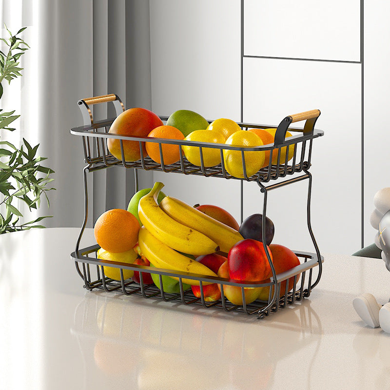 FruitEase - Eleganter 2-stöckiger Obstorganizer für eine effiziente und geräumige Küche