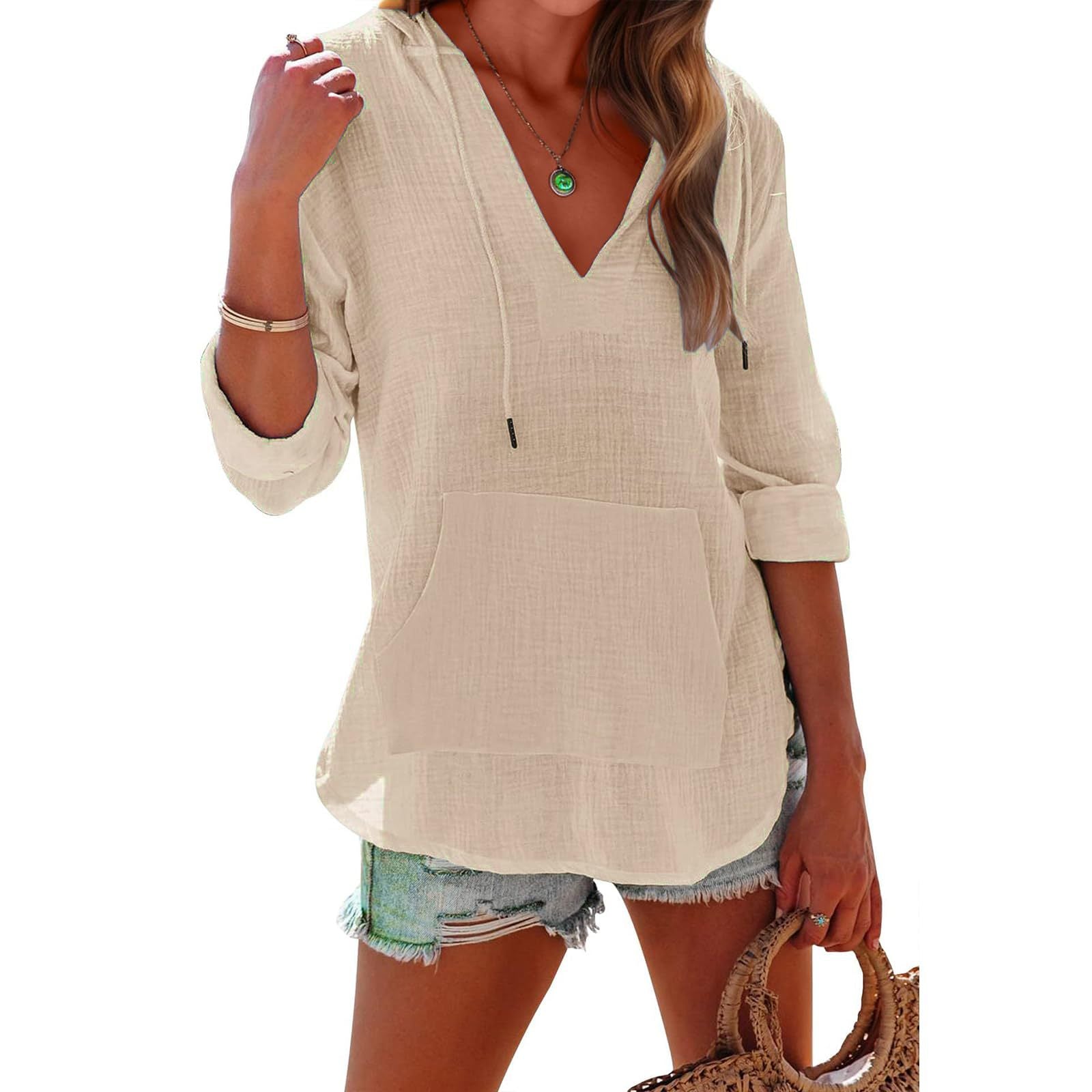 ZADIE – Eleganz mit Kapuze, Langarm-Sweatshirt im Chic-Stil
