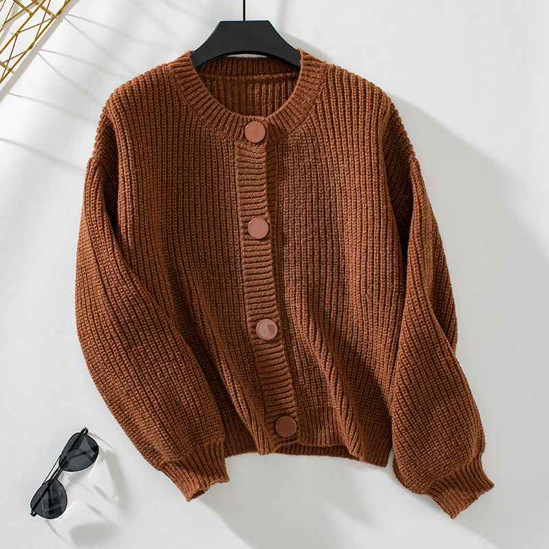 Damen-Kuscheliger Strickcardigan mit Knöpfen
