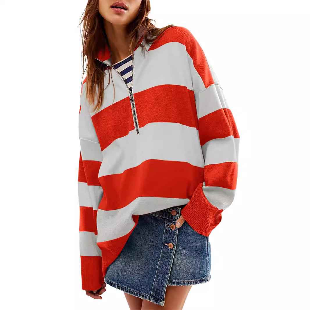 CAMILLA™ Gemütlicher Langarm-Pullover mit Halb-Reißverschluss