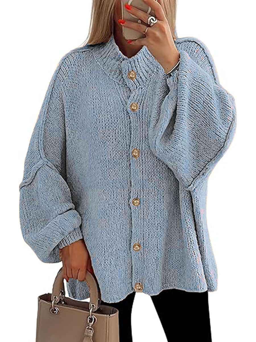 NOFIA™ Kuschelige Chunky Button-Down Langarm-Jacke