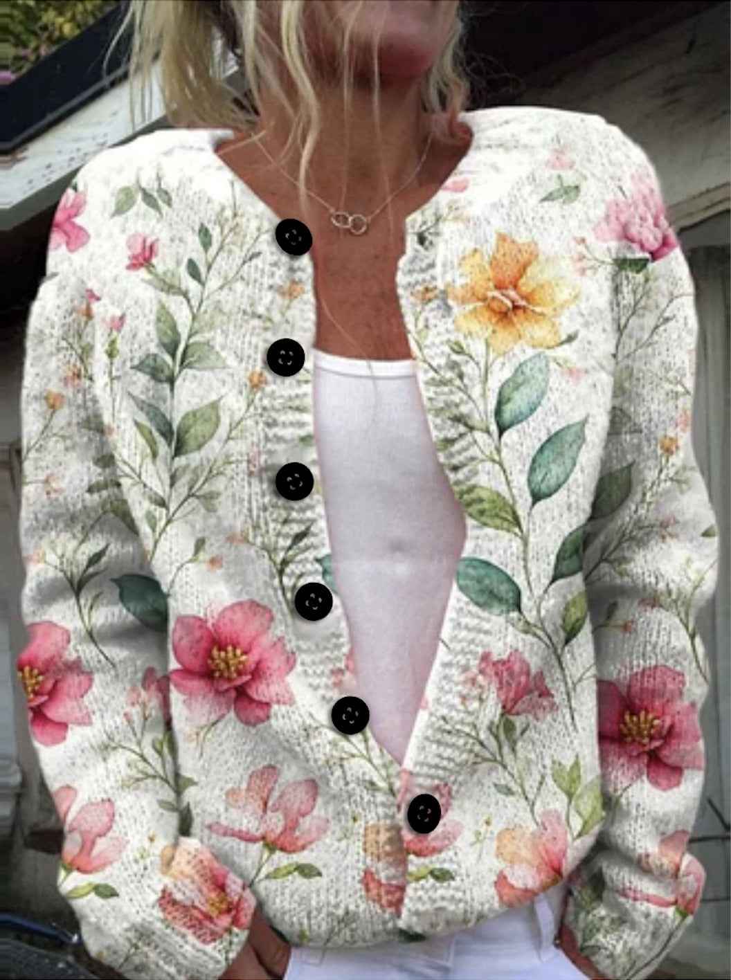 Chic und Casual Damen-Cardigan mit Digitaldruck