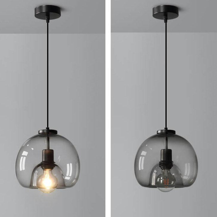 Rauchglas Pendelleuchte - Mundgeblasenes Glasdesign