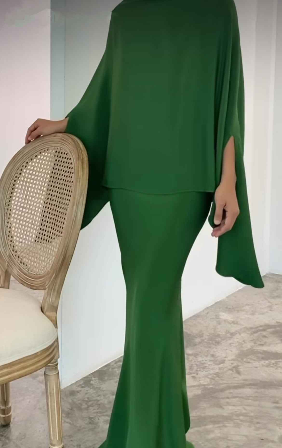 Elegantes Zweiteiliger Perlen-Bodenlanges Abendkleid für atemberaubende Anlässe
