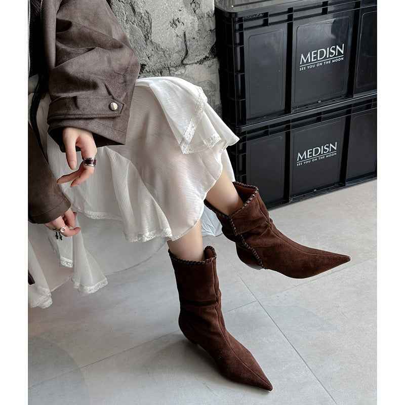 Spitze Schnürstiefel im lässigen Design