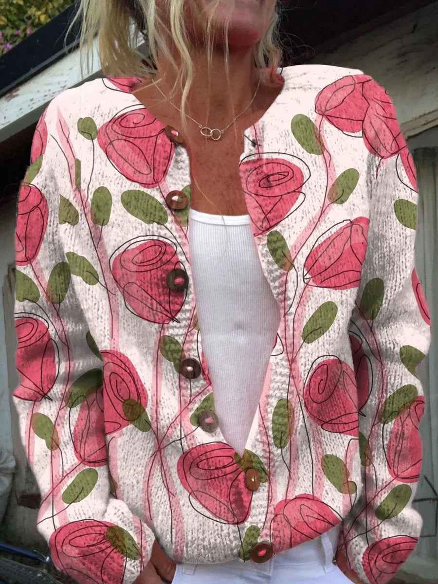 Chic und Casual Damen-Cardigan mit Digitaldruck