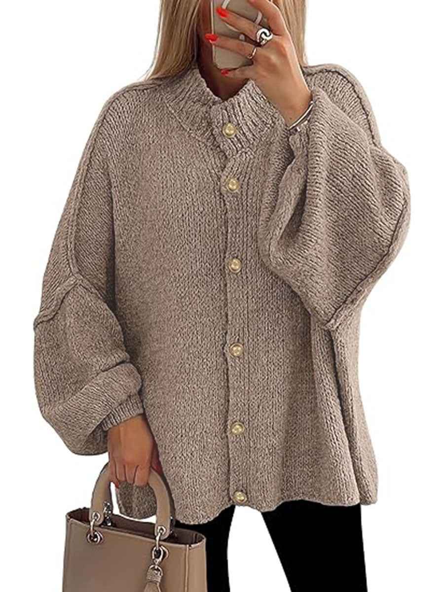 NOFIA™ Kuschelige Chunky Button-Down Langarm-Jacke