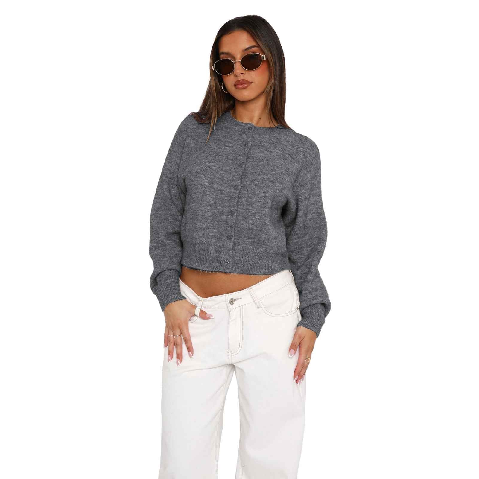 SHASA™ Lässiger, kurzgeschnittener Langarm-Cardigan – Müheloser Alltagsstil