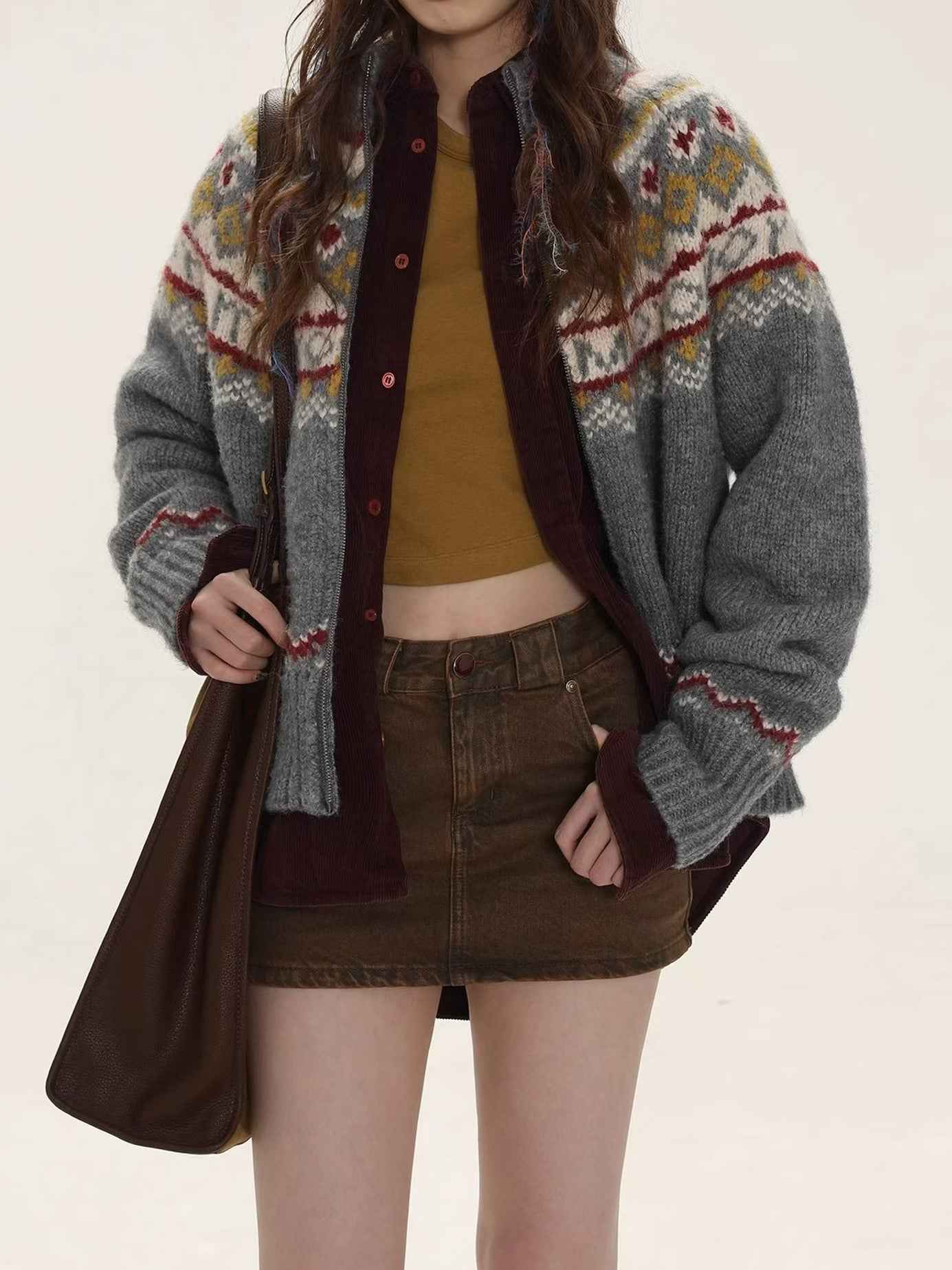 Women's Winter Thickened Turtleneck Knitted Cardigan