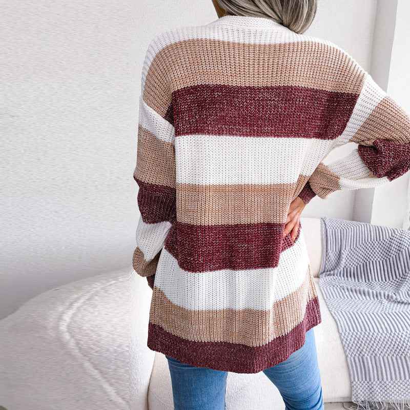 Damen-Cardigan mit Laternenärmeln, lässig