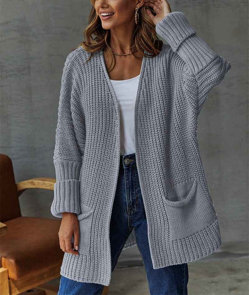 Damen gestrickter Cardigan im Vintage-Stil – Casual-Langarm