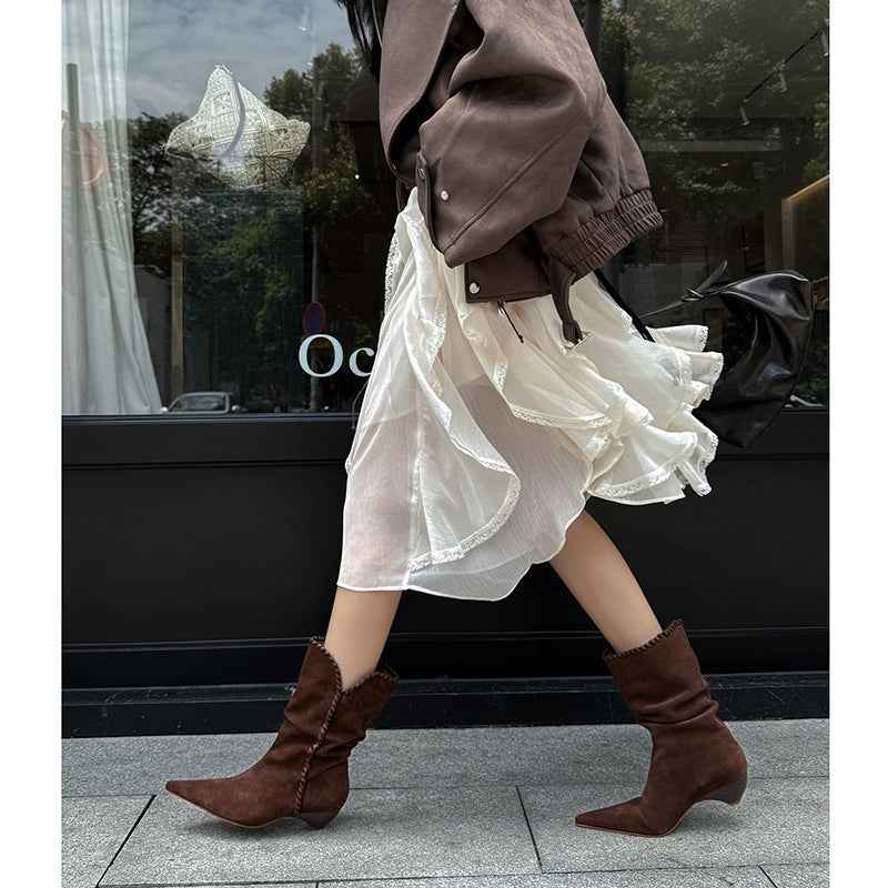 Spitze Schnürstiefel im lässigen Design