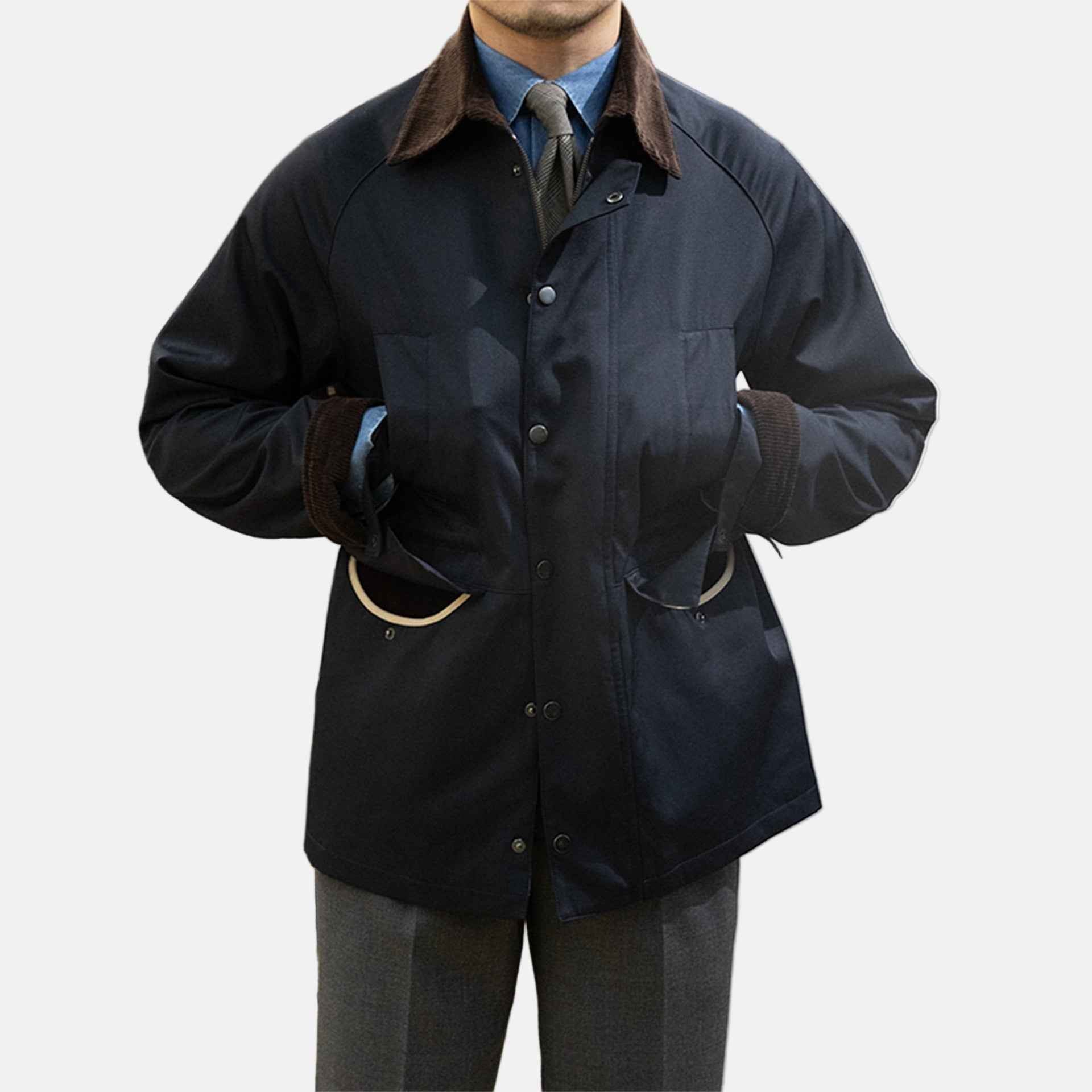 Navy Baumwolljacke Noah im klassischen Stil