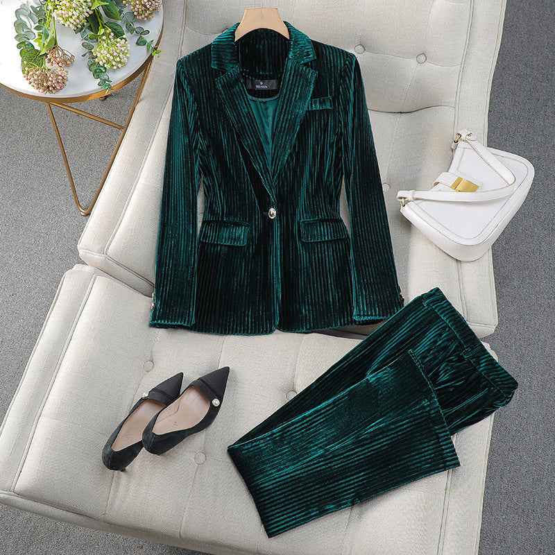 Grace | Elegantes Damen-Loungeshirt-Set mit langer Blazer