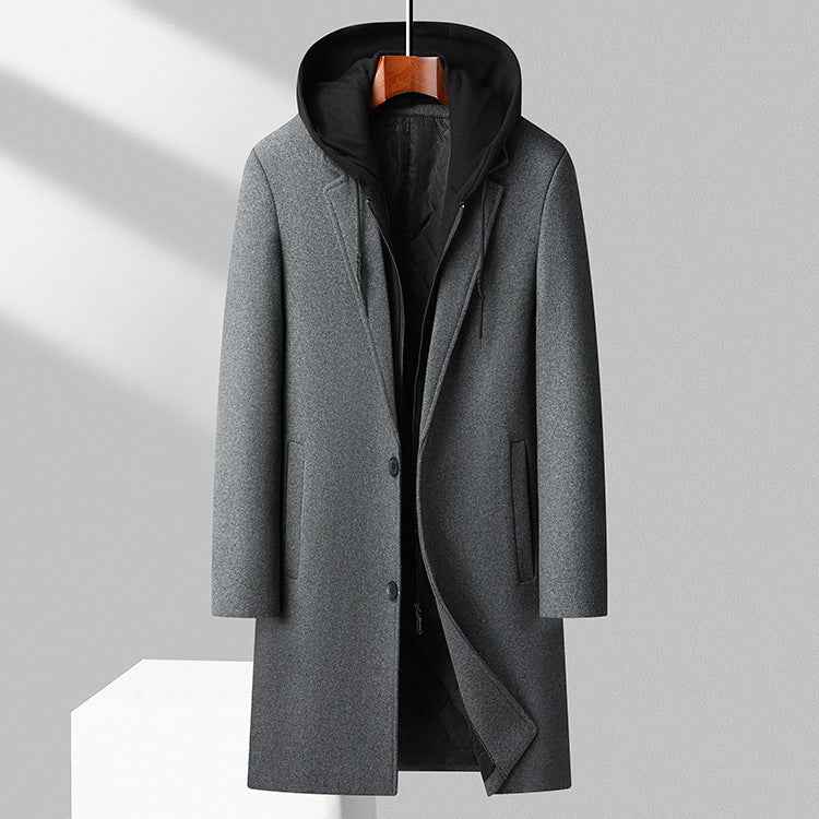 Alessio Elegante Wolljacke mit Kapuze