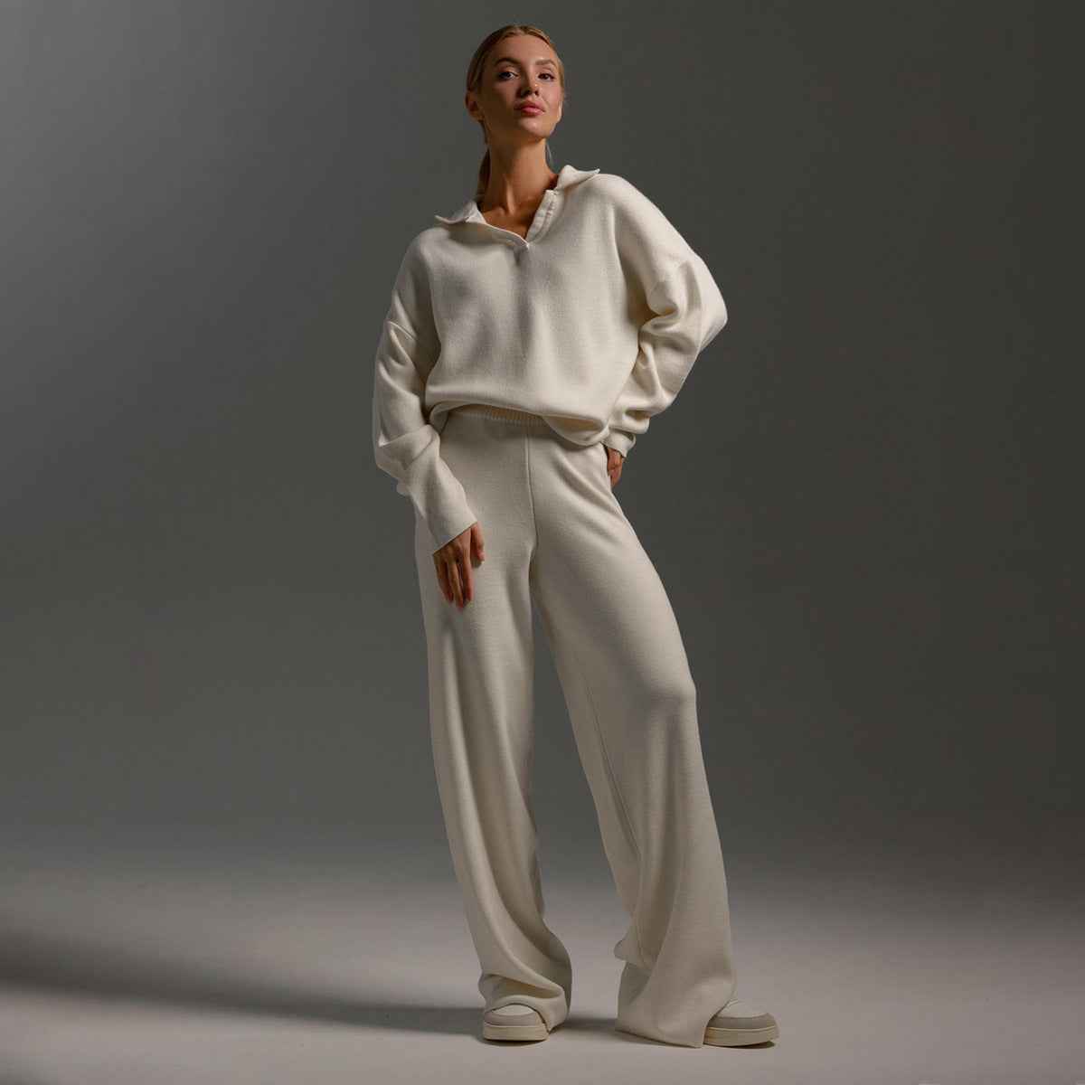 Frotteeklammusensatz für Damen in Rubinrot | Bequeme Winterschnitt-Loungewear