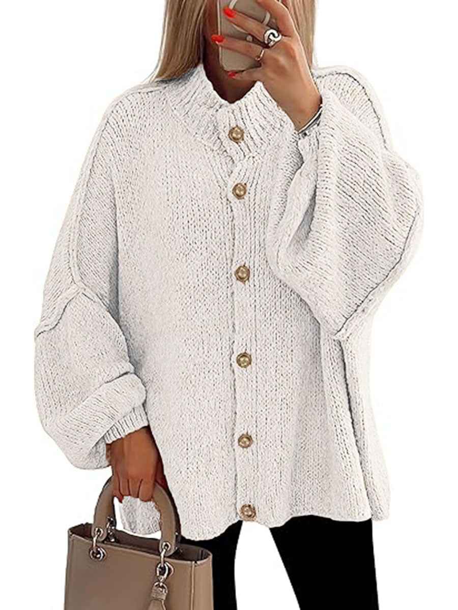 NOFIA™ Kuschelige Chunky Button-Down Langarm-Jacke