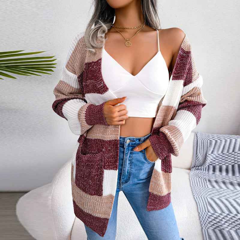 Damen-Cardigan mit Laternenärmeln, lässig