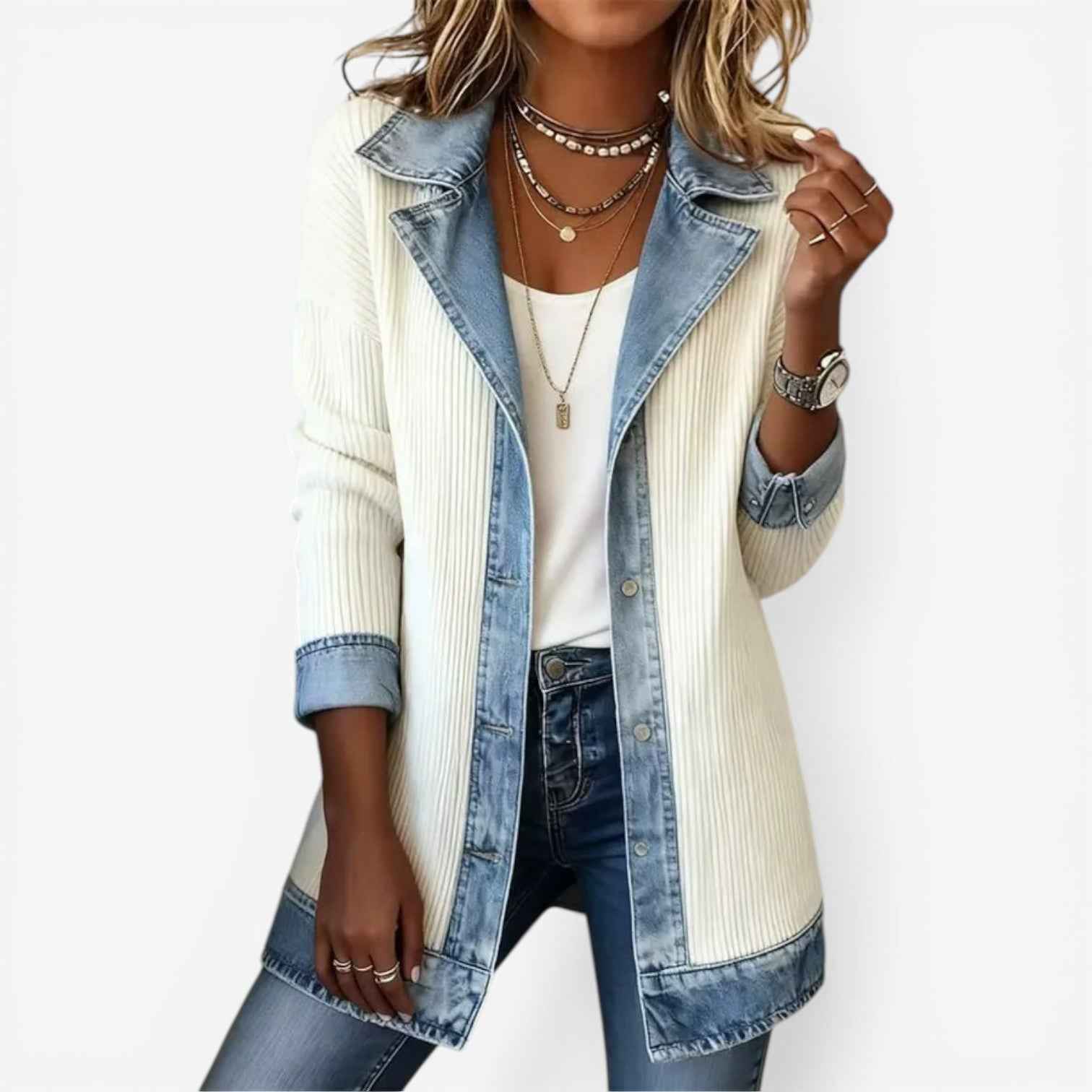 Emilia | Blazer aus Denim-Mix
