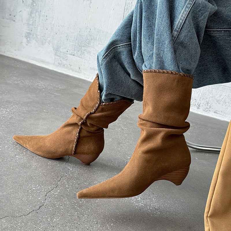 Spitze Schnürstiefel im lässigen Design
