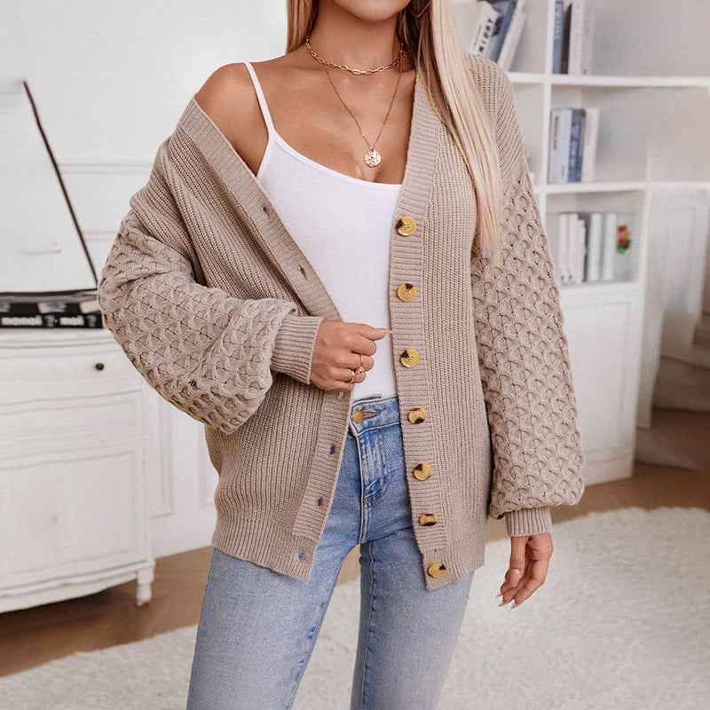Damen-Strickcardigan im Vintage-Stil, in lockerer Passform, einfarbig
