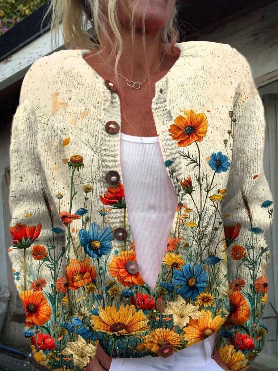 Chic und Casual Damen-Cardigan mit Digitaldruck