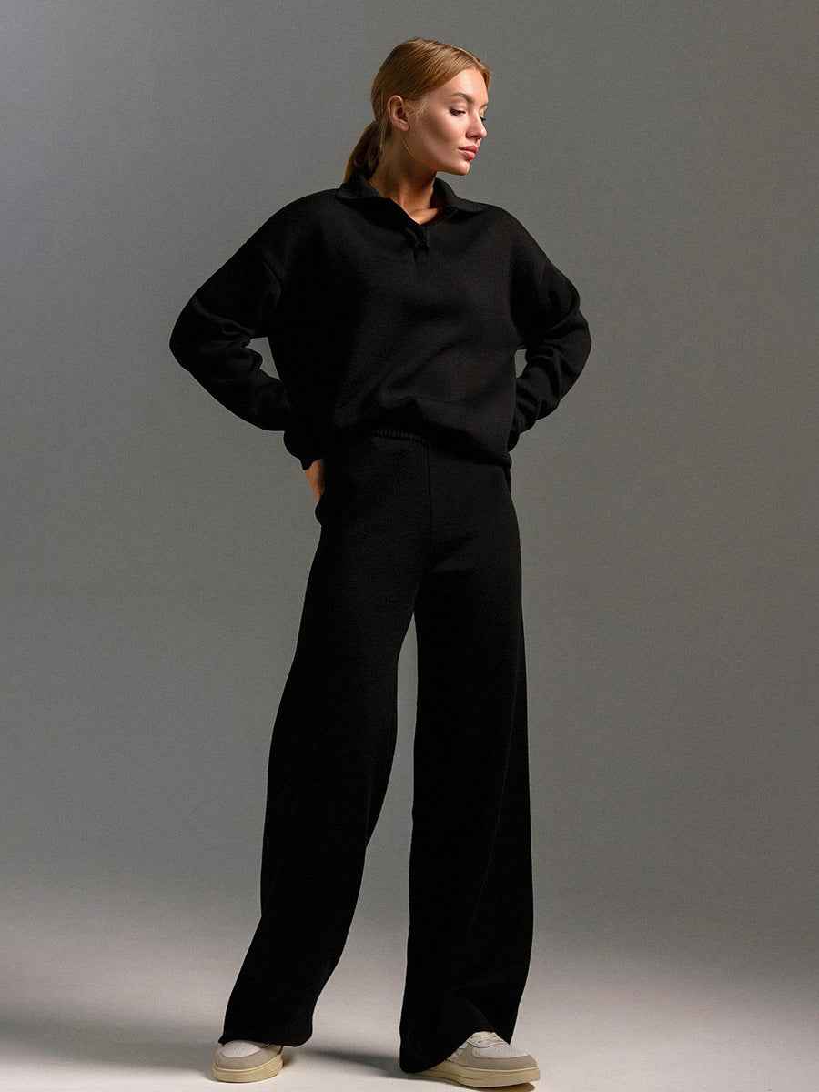 Frotteeklammusensatz für Damen in Rubinrot | Bequeme Winterschnitt-Loungewear