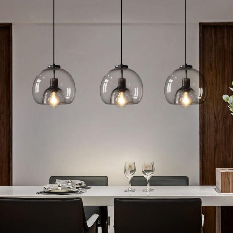 Rauchglas Pendelleuchte - Mundgeblasenes Glasdesign
