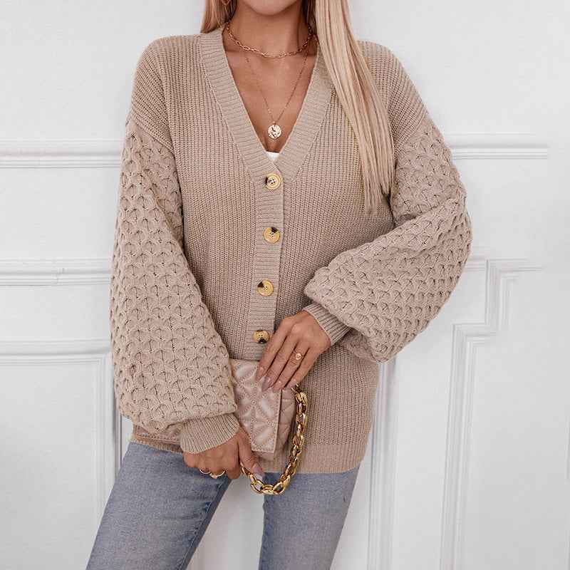 Damen-Strickcardigan im Vintage-Stil, in lockerer Passform, einfarbig