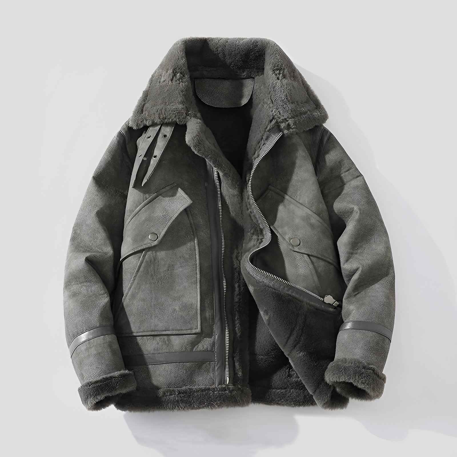 Motorradjacke aus Shearling für einen modischen und warmen Look
