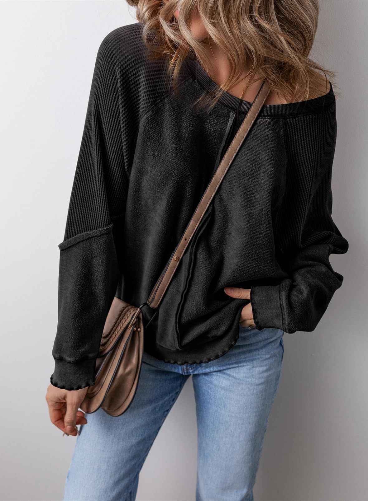 PRECIOUS™ Gemütliches, lässiges Rundhals-Langarm-Sweatshirt