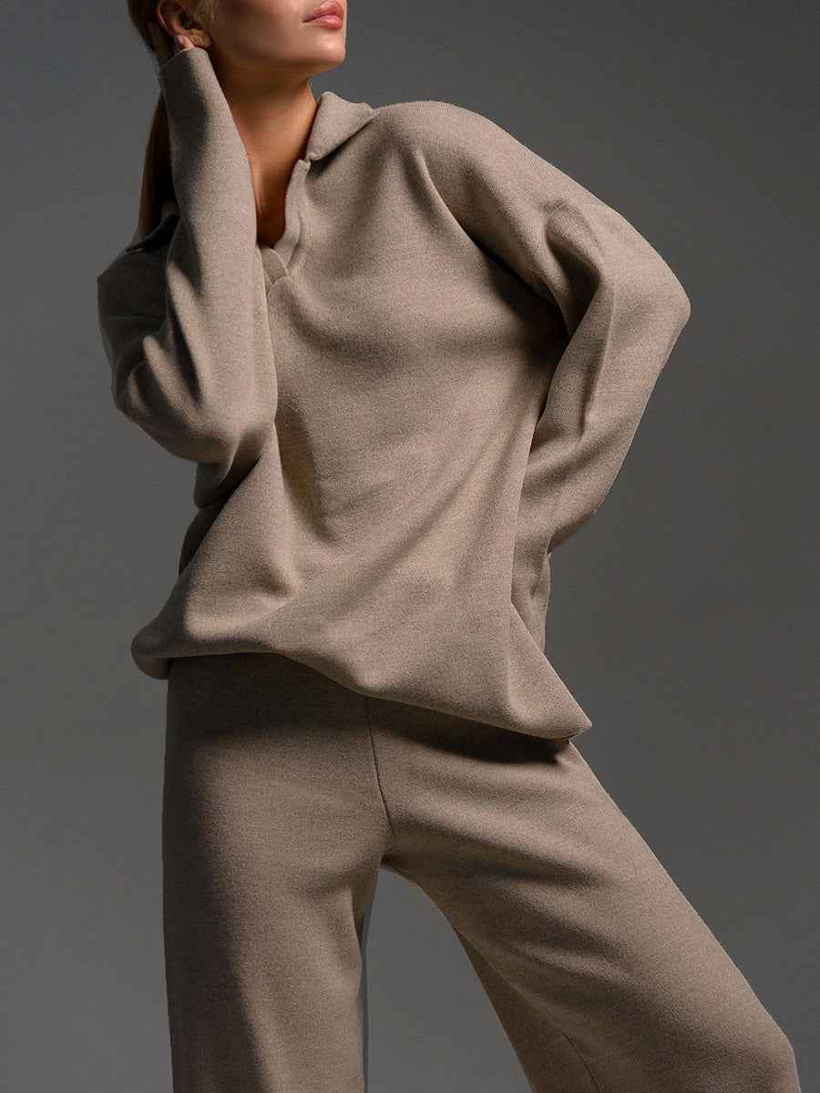 Frotteeklammusensatz für Damen in Rubinrot | Bequeme Winterschnitt-Loungewear