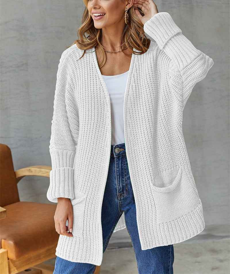 Damen gestrickter Cardigan im Vintage-Stil – Casual-Langarm