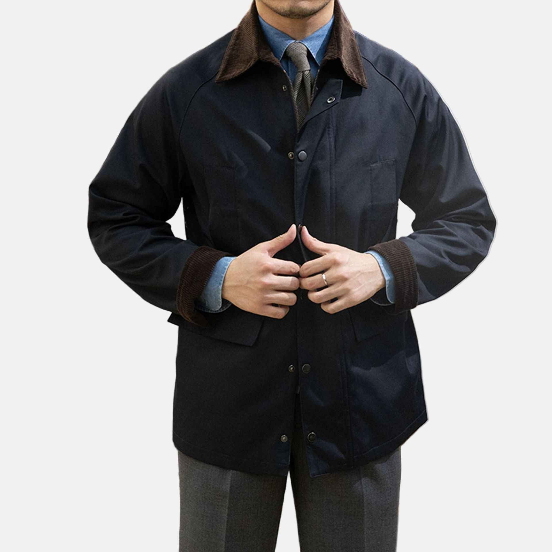 Navy Baumwolljacke Noah im klassischen Stil