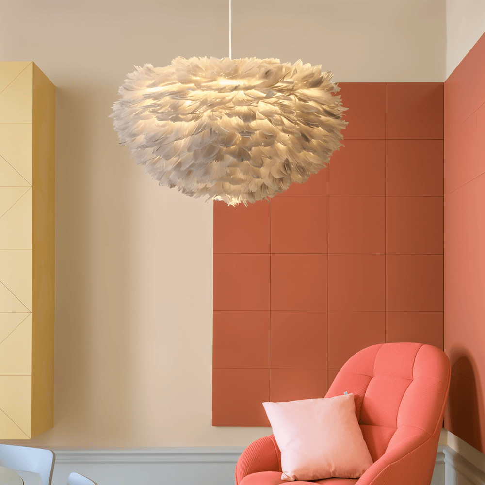 Feathered Sphere Pendant Lamp