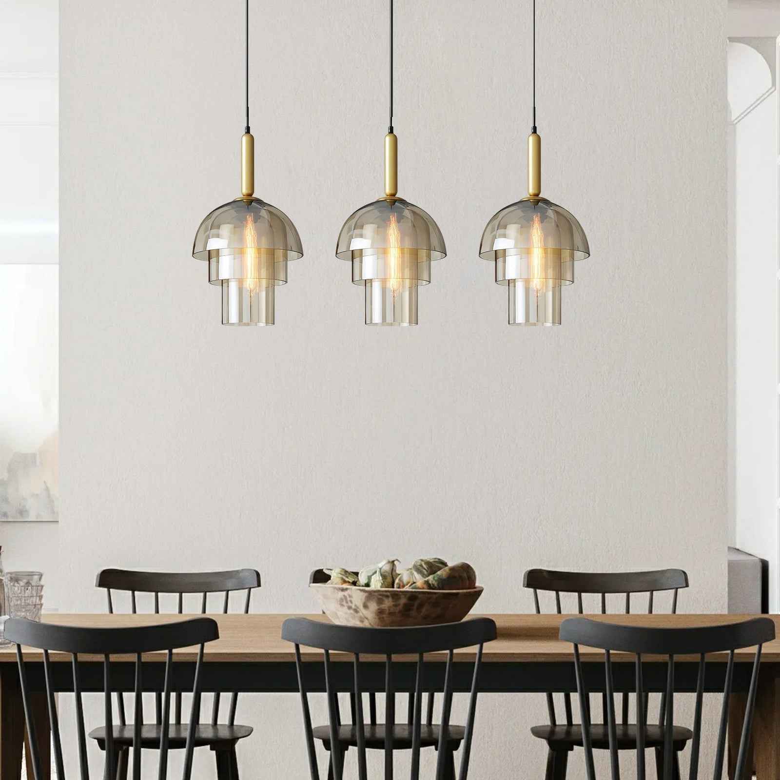 Pendelleuchte mit Glasdesign und E27-Sockel