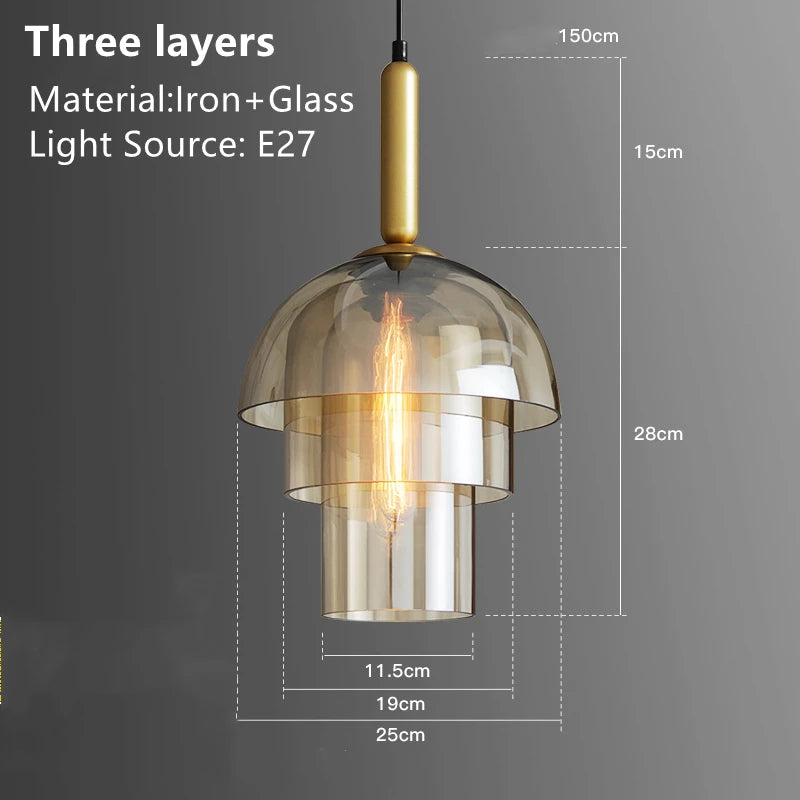 Pendelleuchte mit Glasdesign und E27-Sockel 6
