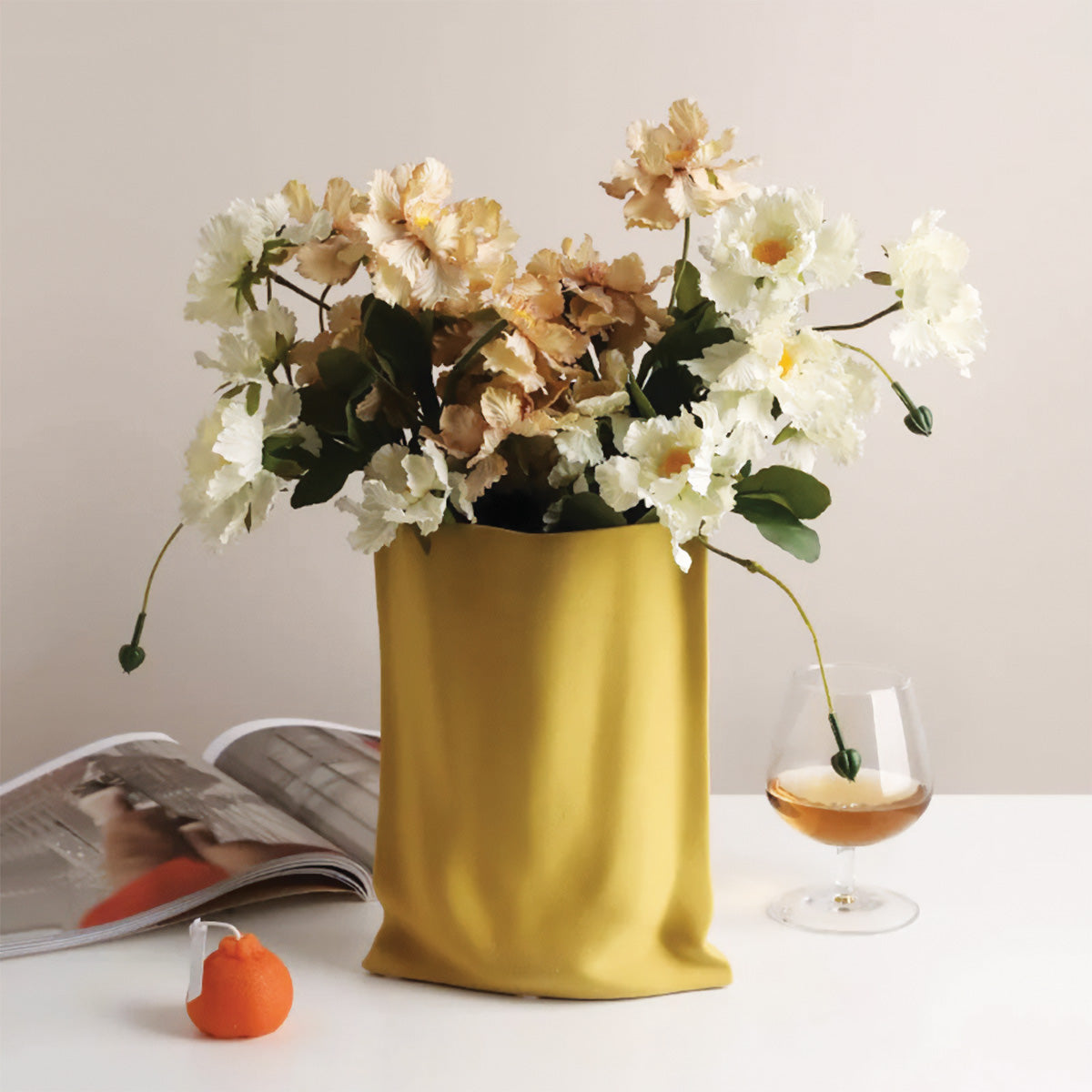 Elegante Plissierte BlumenVase | Zeitgenössische Dekoration Perfekt, um Jeden Raum Aufzupeppen
