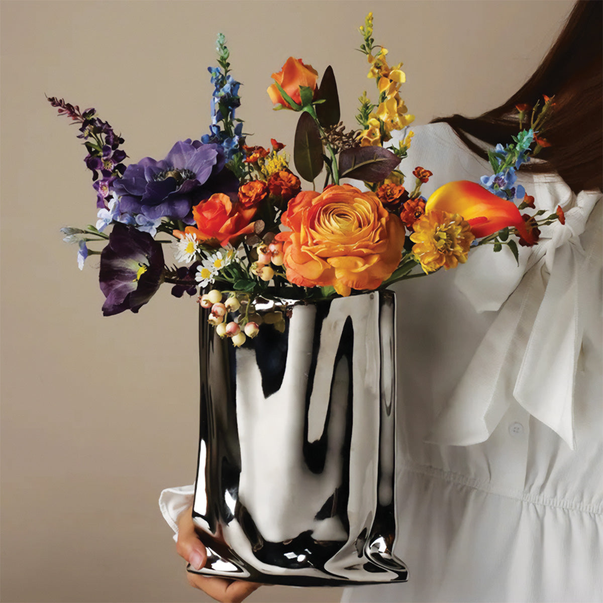 Elegante Plissierte BlumenVase | Zeitgenössische Dekoration Perfekt, um Jeden Raum Aufzupeppen