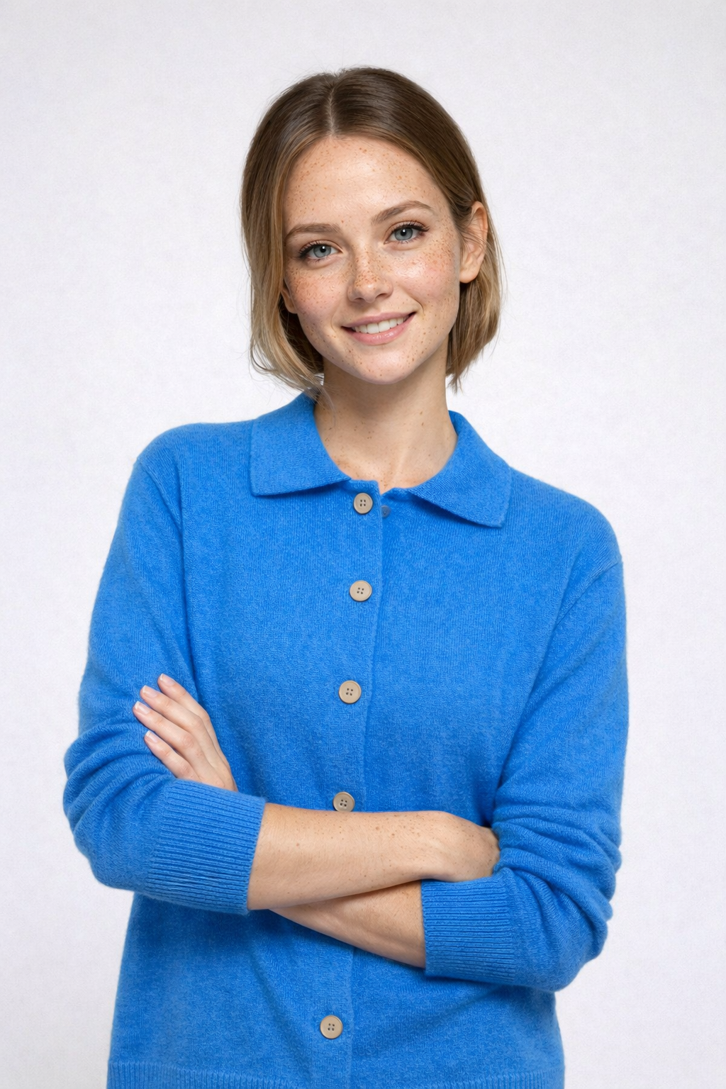 Schicker einfarbiger Cardigan mit Revers für mühelosen Alltagsstil