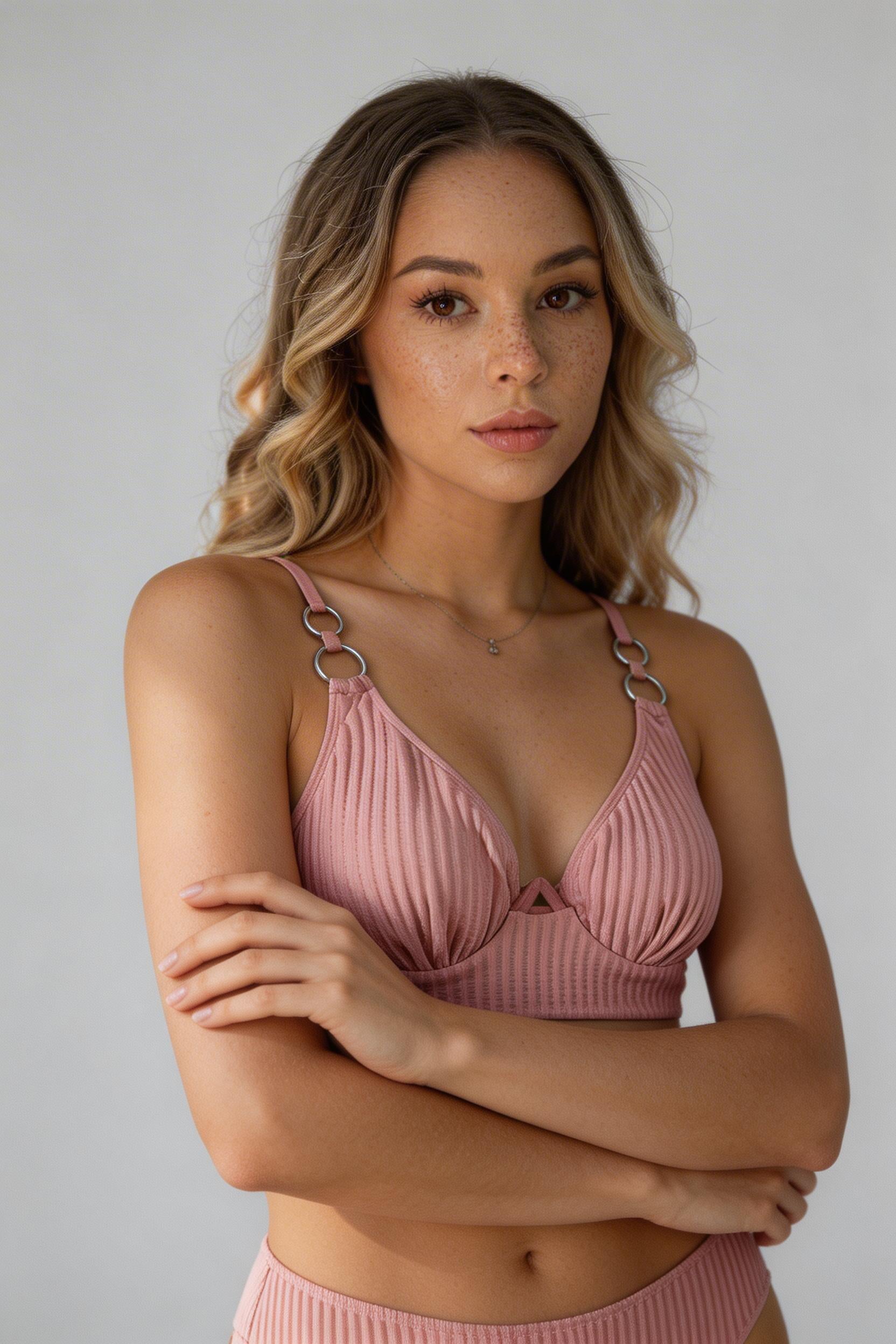 Schmeichelhaftes Bikini-Set mit hohem Bund