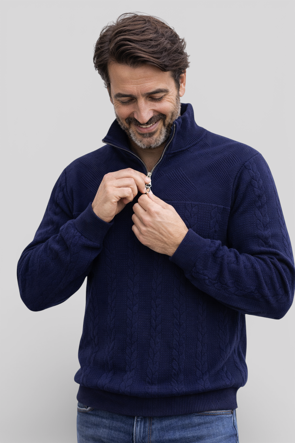 DAWSON – Langarm-Pullover mit Streifen, eleganter Henley-Sweater