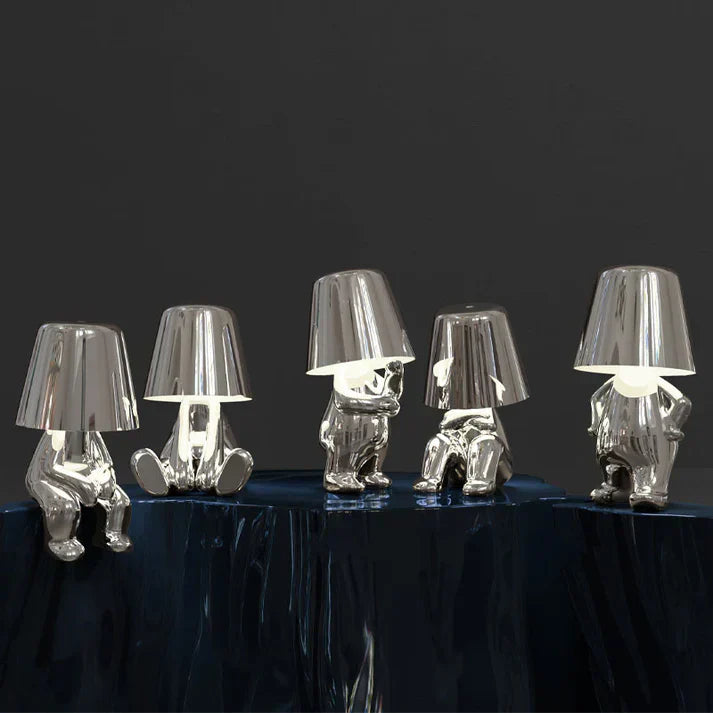 Wiederaufladbare USB-Goldene Resin-Tischlampe mit variabler Helligkeit