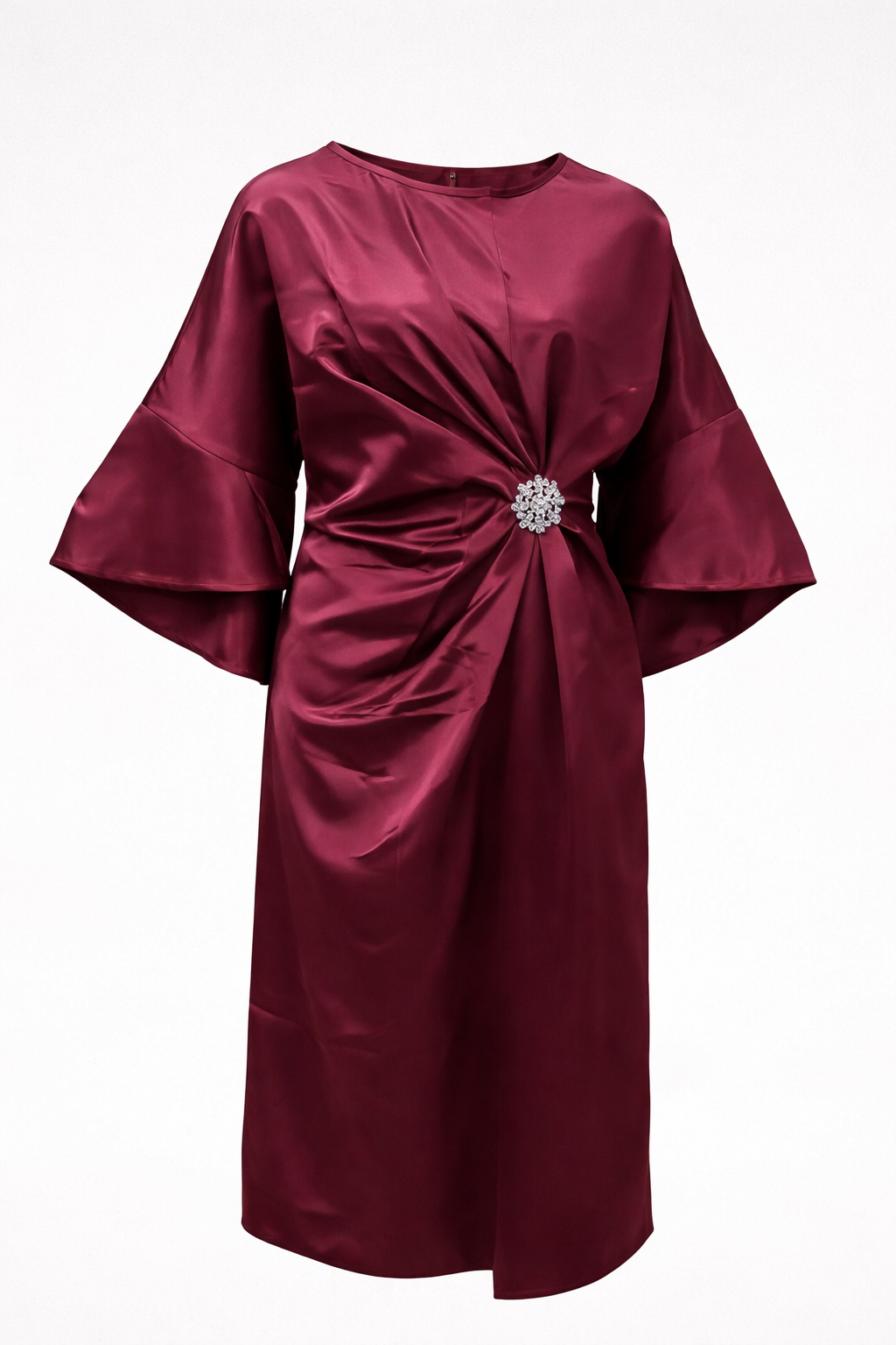 Elegantes schwarzes Satin-Maxikleid für einen atemberaubenden Abend