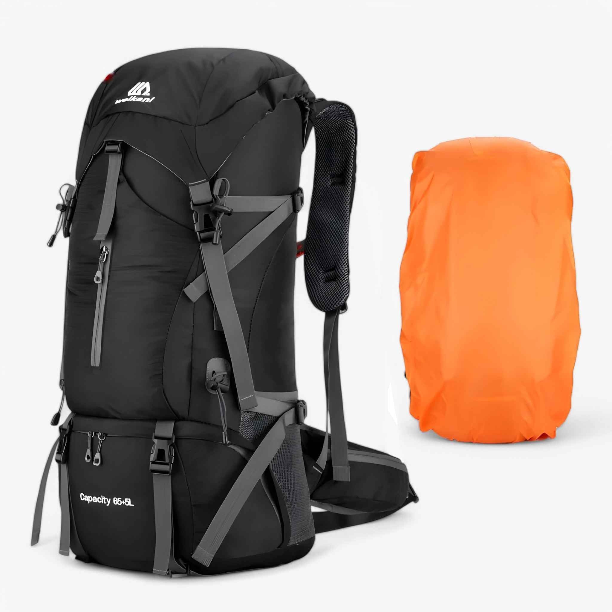 Robuster 70L Campingrucksack mit Regenschutz