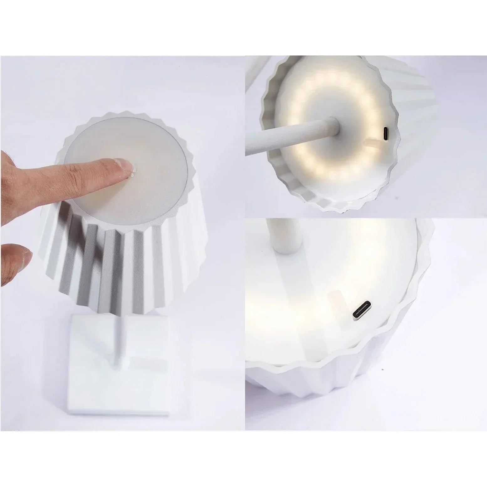 Kabellose wiederaufladbare LED-Tischlampe per USB, stufenlos dimmbar in elegantem Aluminiumlegierung